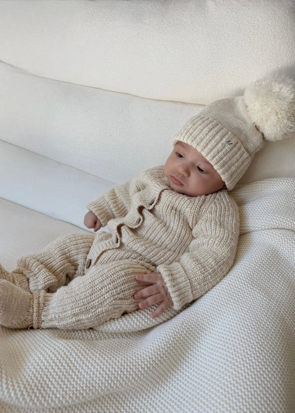 Classic Chunky Knit Jumpsuit - French Cream