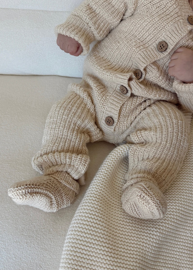 Classic Chunky Knit Jumpsuit - French Cream