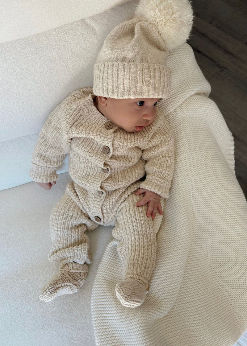 Classic Chunky Knit Jumpsuit - French Cream