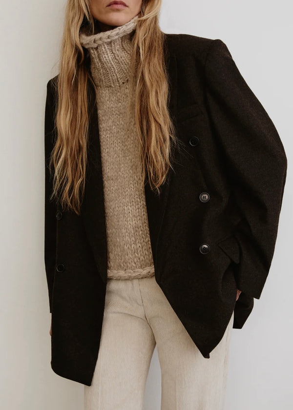 DB Peaked Lapel Blazer - Tobacco