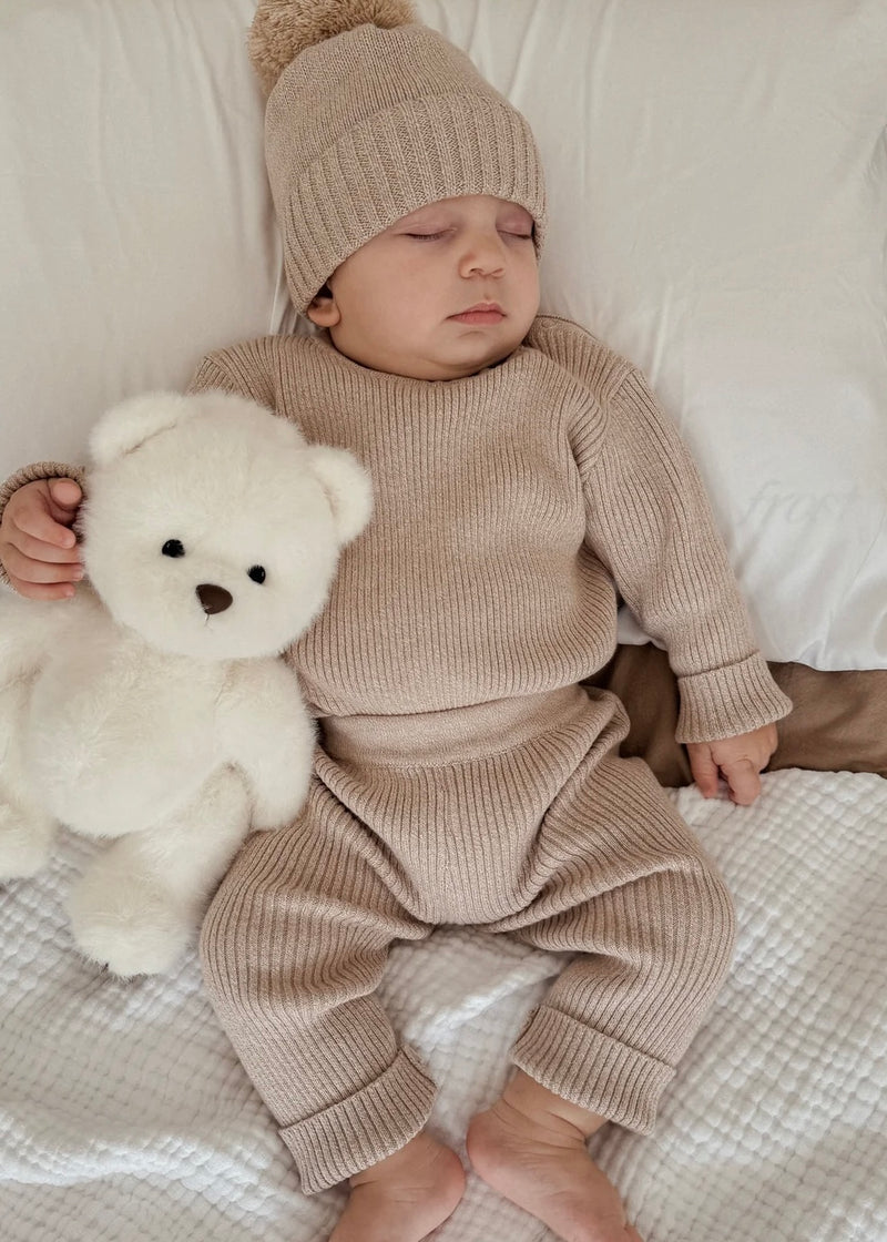 Baby Rib Bodysuit - Heather Beige