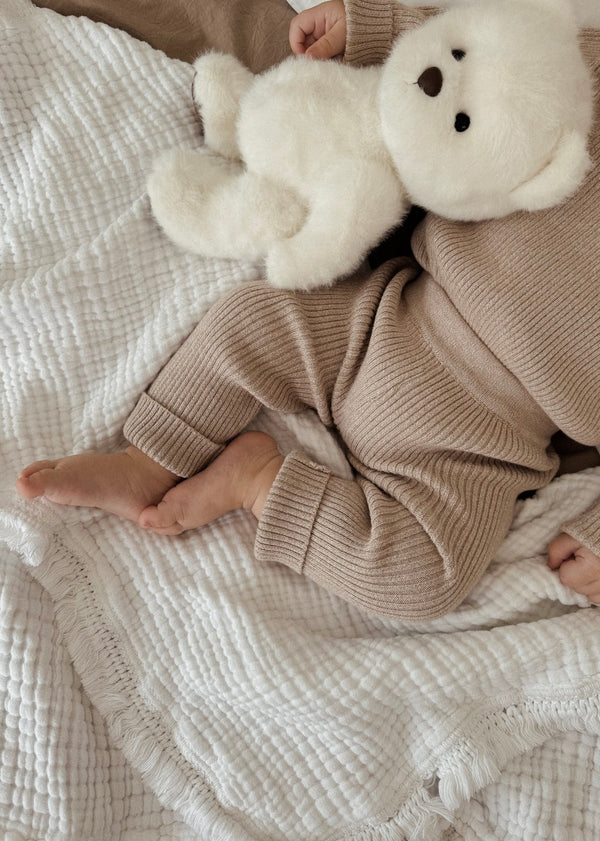 Baby Rib Leggings - Heather Beige