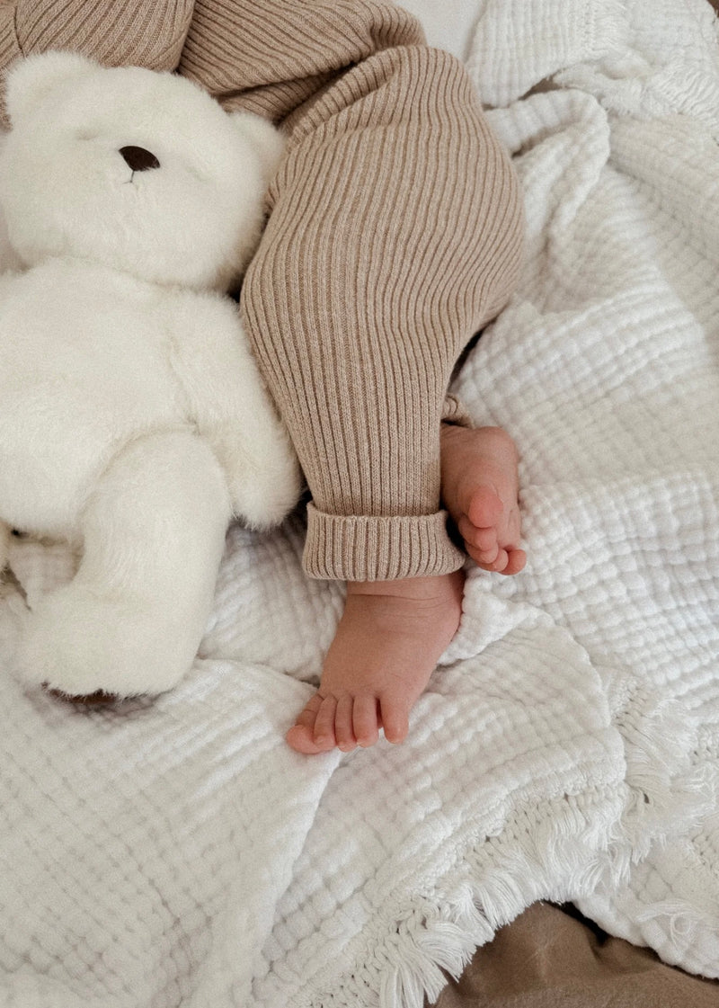 Baby Rib Leggings - Heather Beige