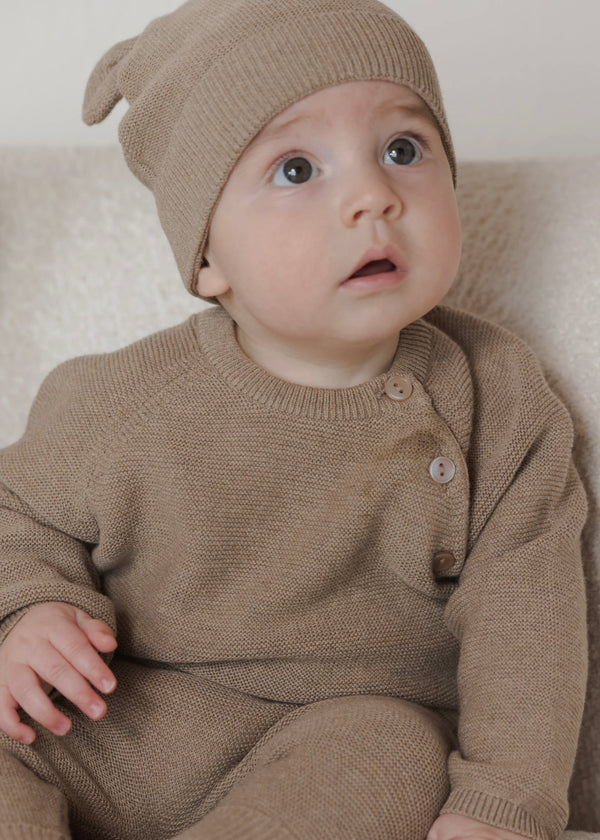 Bailey Knit Sweater - Heathered Mocha