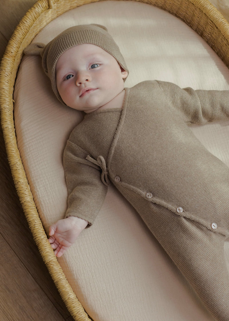 Baby Bear Beanie - Heathered Mocha