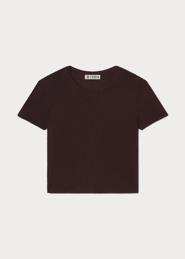 Rib Stitch Baby Tee - Espresso