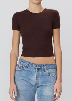 Rib Stitch Baby Tee - Espresso