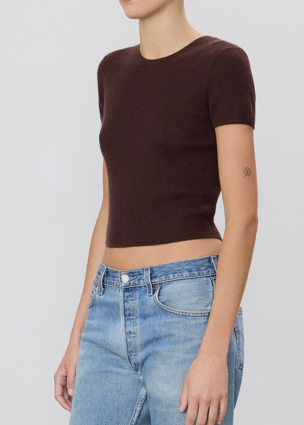 Rib Stitch Baby Tee - Espresso