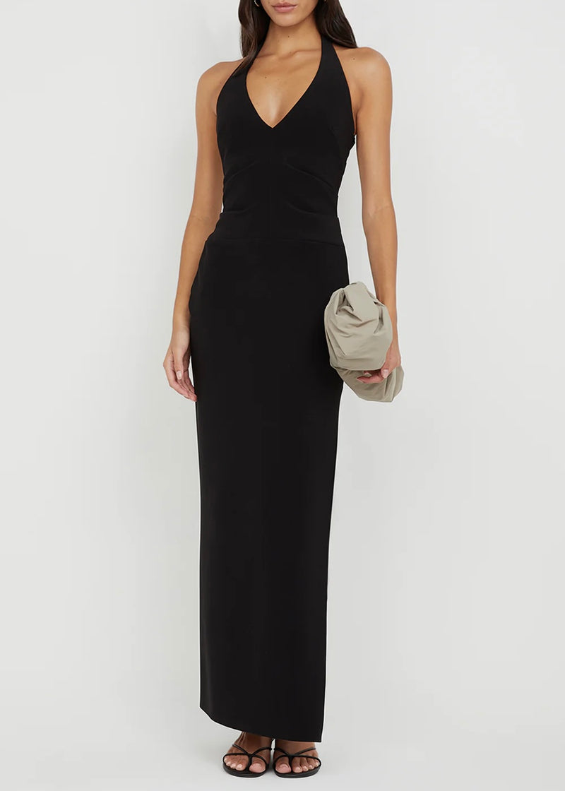 Ariven Halter Maxi Dress - Black - house of lolo