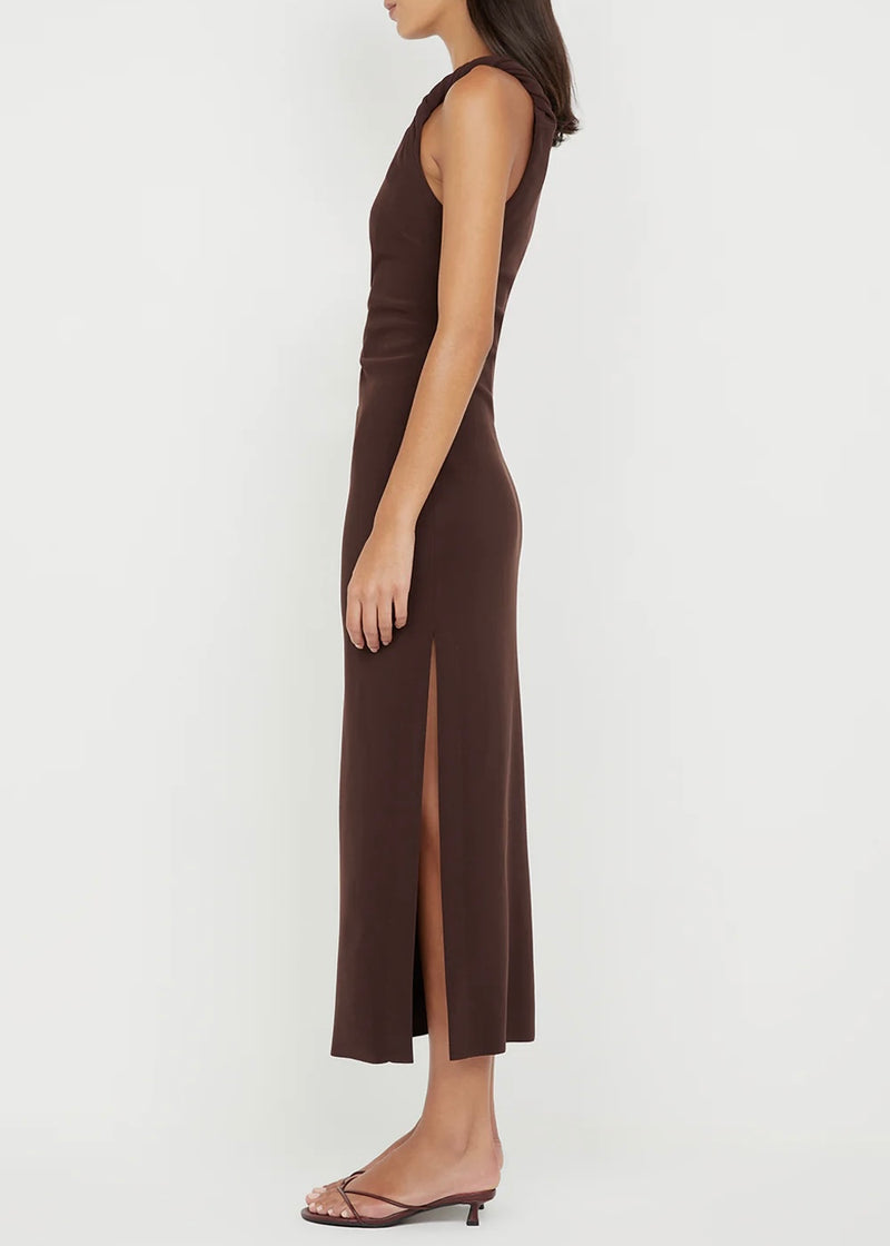 Ariven Asym Midi Dress - Dark Chocolate