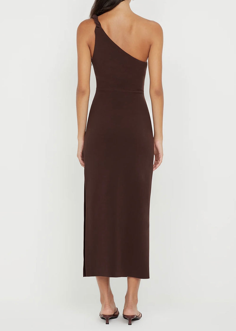 Ariven Asym Midi Dress - Dark Chocolate