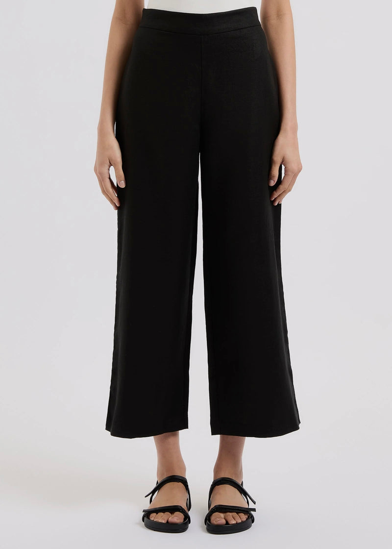 Thilda Linen Culotte - Black