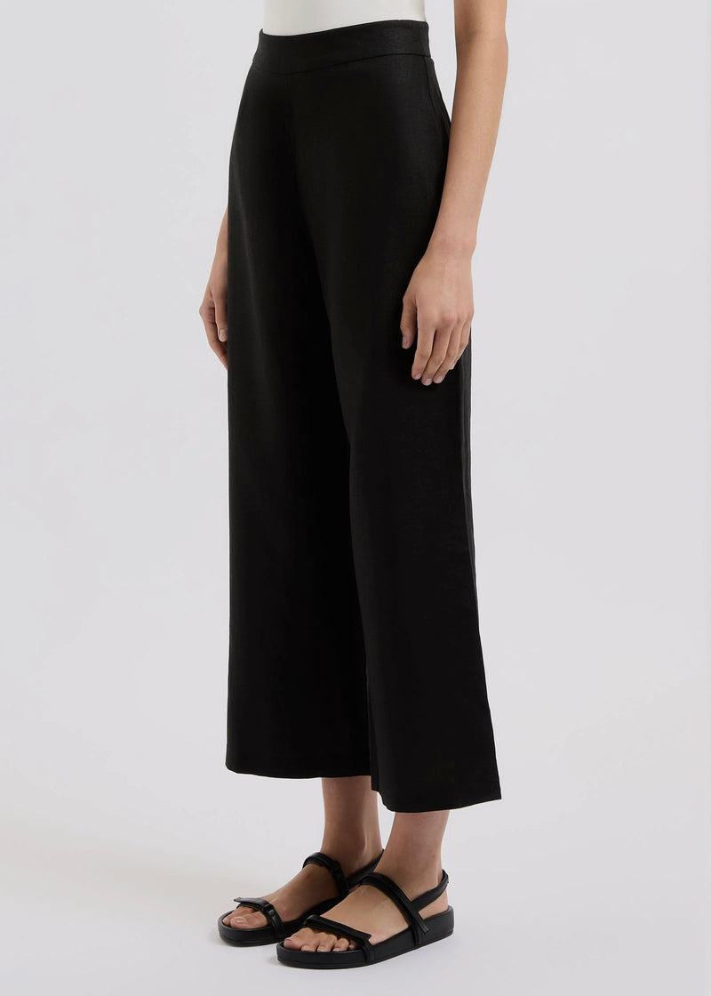 Thilda Linen Culotte - Black