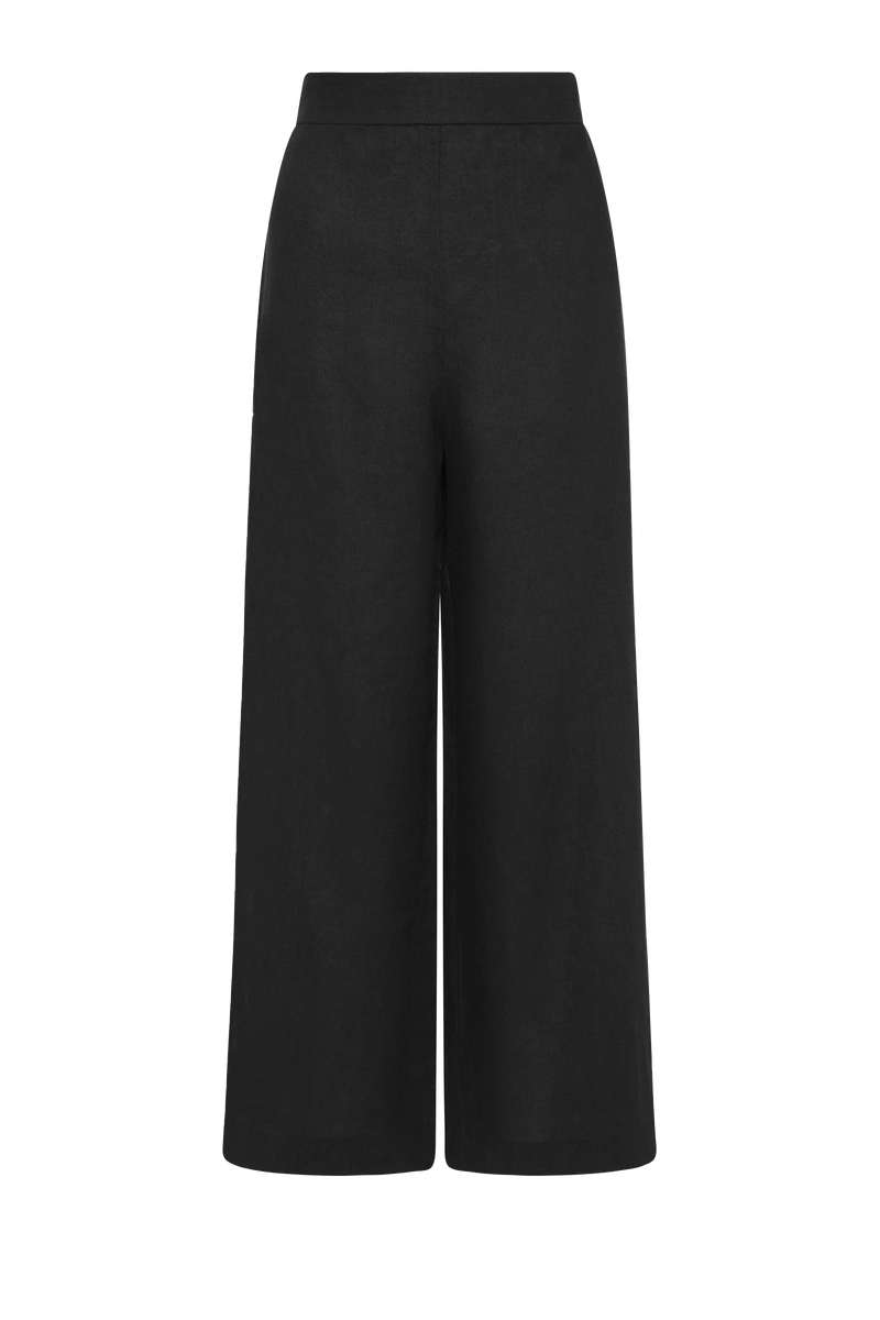 Thilda Linen Culotte - Black