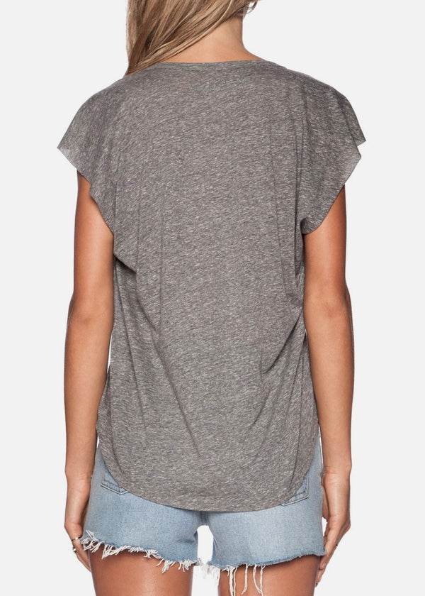 Mock Twist Jersey Sleeveless Cropped V - Heather Grey - house of lolo
