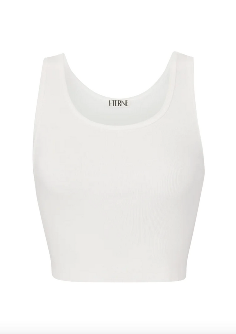 Cropped Scoop Neck Tank - Ivory - house of lolo