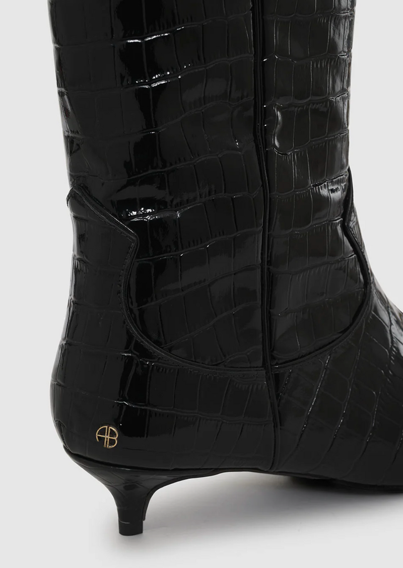 Tall Rae Boots - Black Embossed - house of lolo