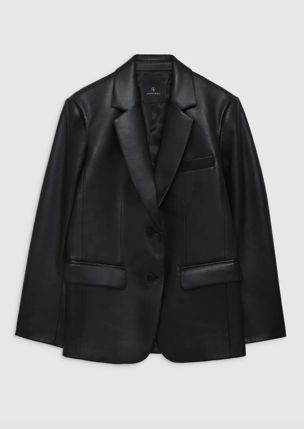 Classic Blazer - Black Recycled Leather - house of lolo