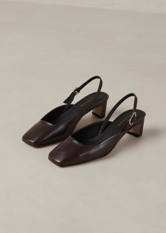 Lindy Leather Pumps - Coffee Brown