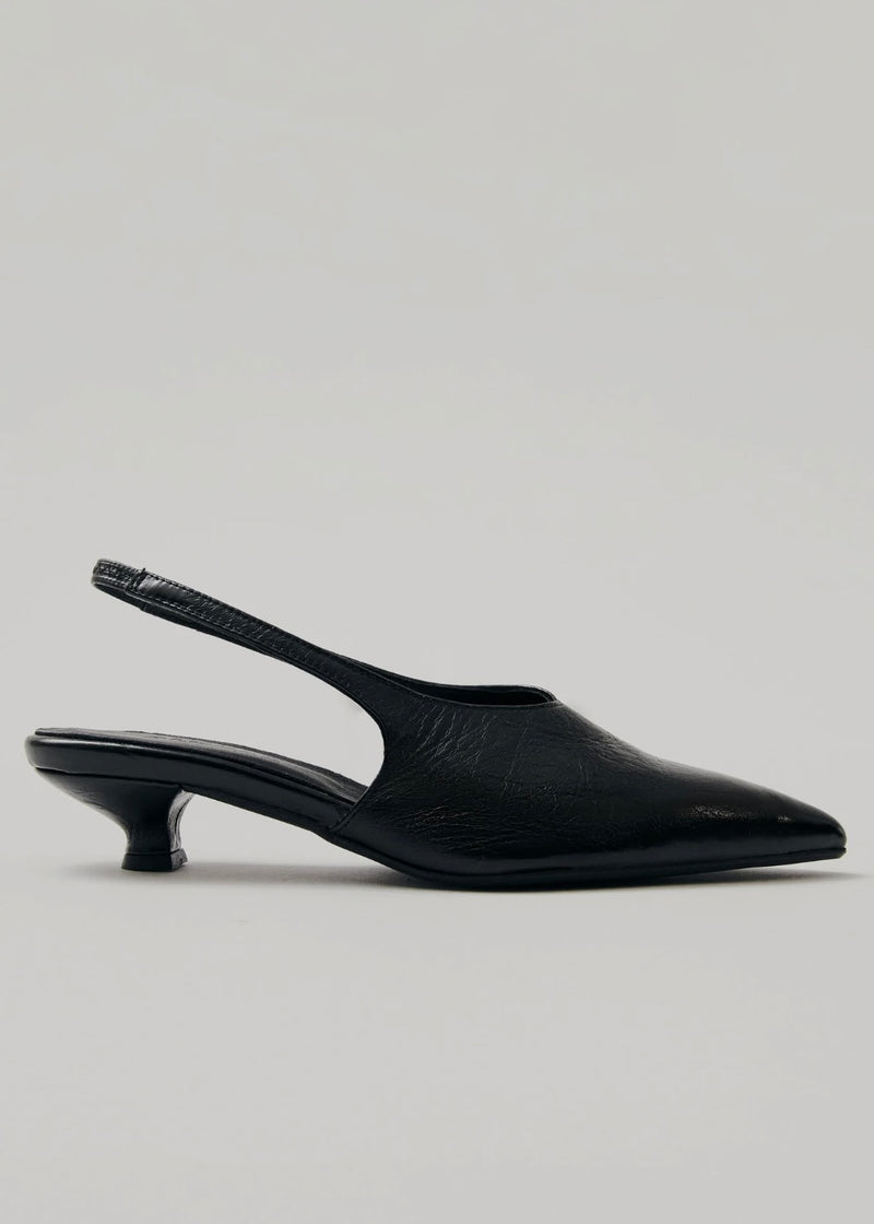 Eros Black Leather Mules