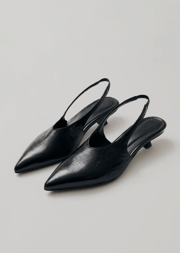 Eros Black Leather Mules