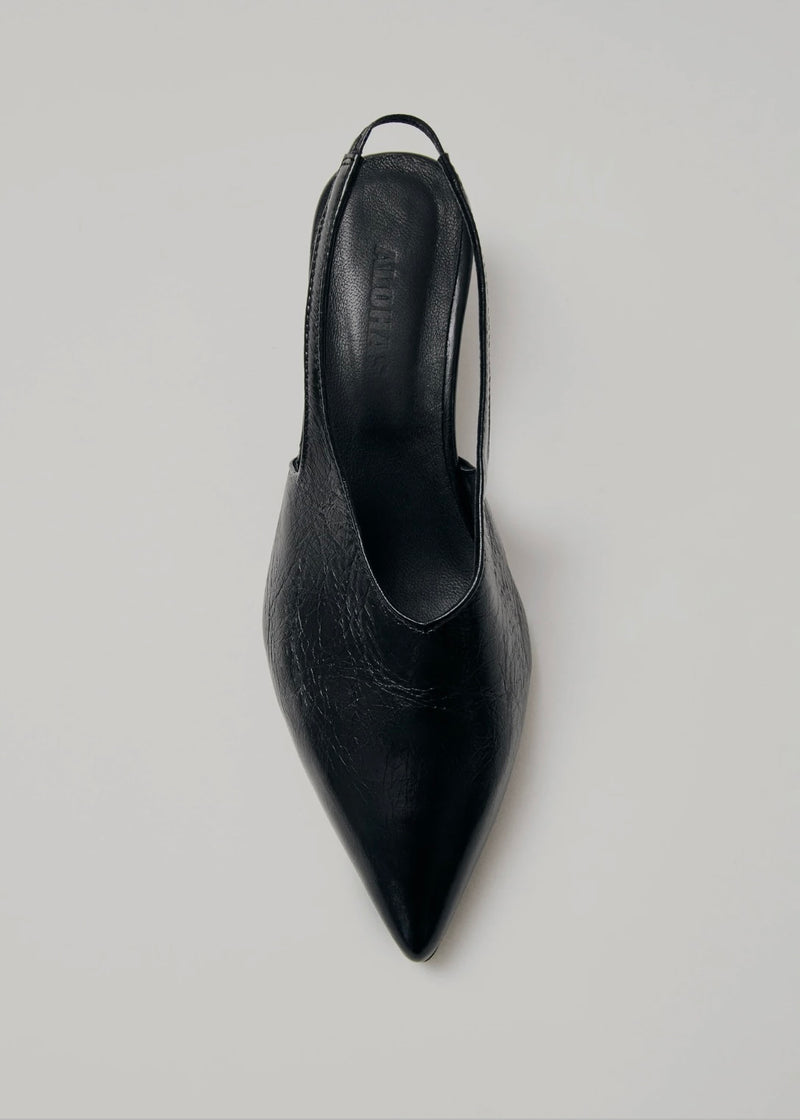 Eros Black Leather Mules