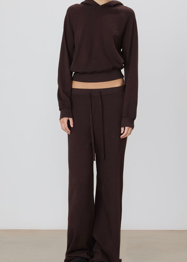 Drawstring Wide Leg Sweatpant - Espresso