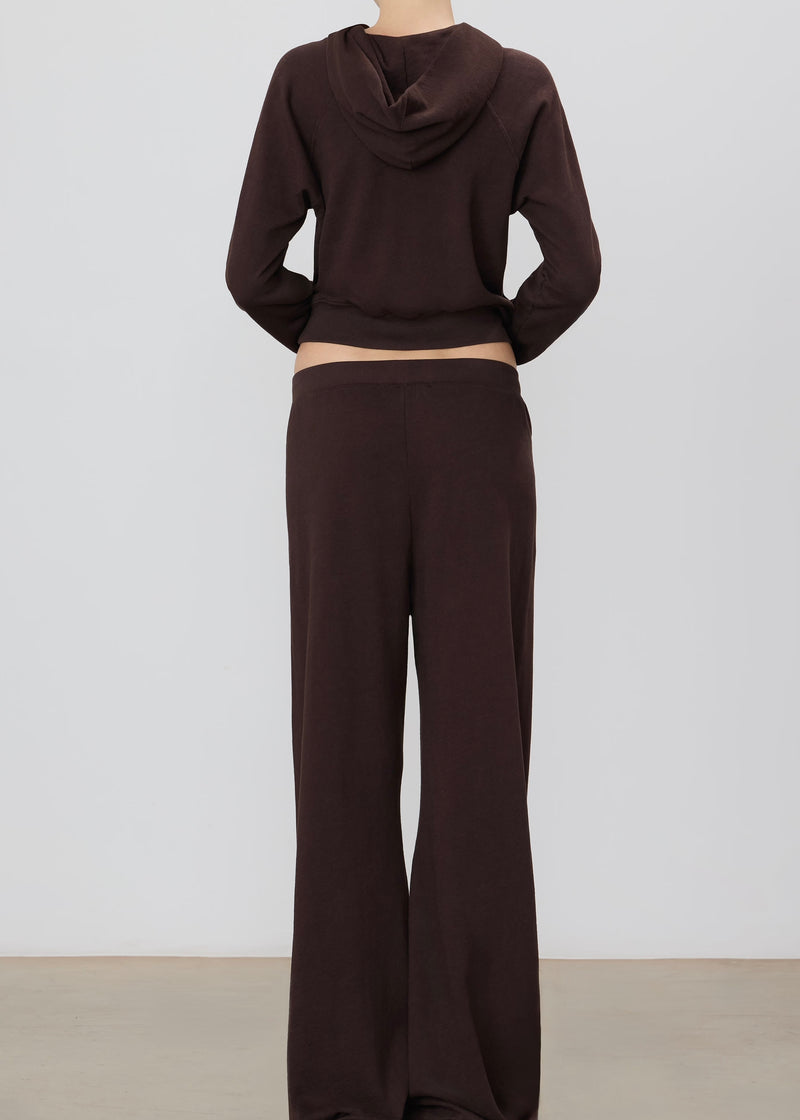 Drawstring Wide Leg Sweatpant - Espresso