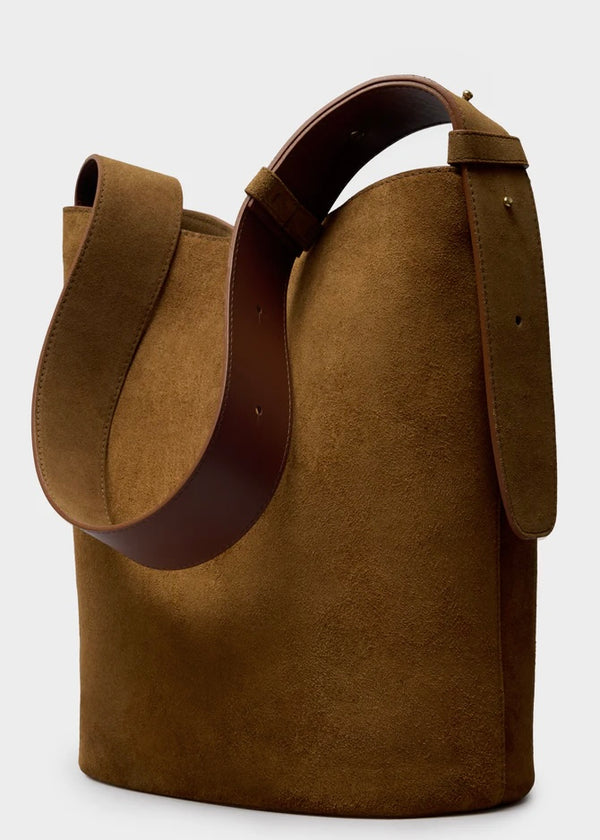 The Norma Tote - Maple Brown Suede