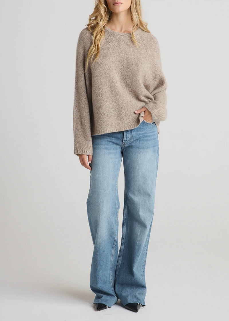 Sierra Crew Neck Sweater - Heather Brown