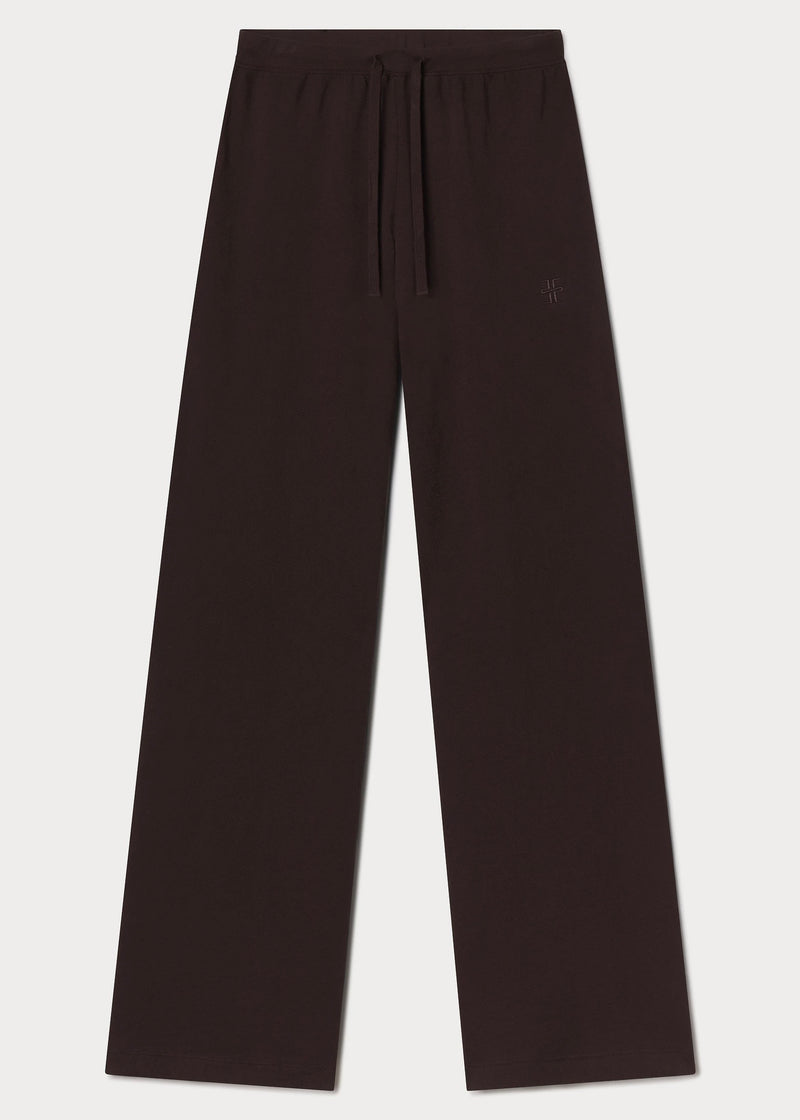 Drawstring Wide Leg Sweatpant - Espresso