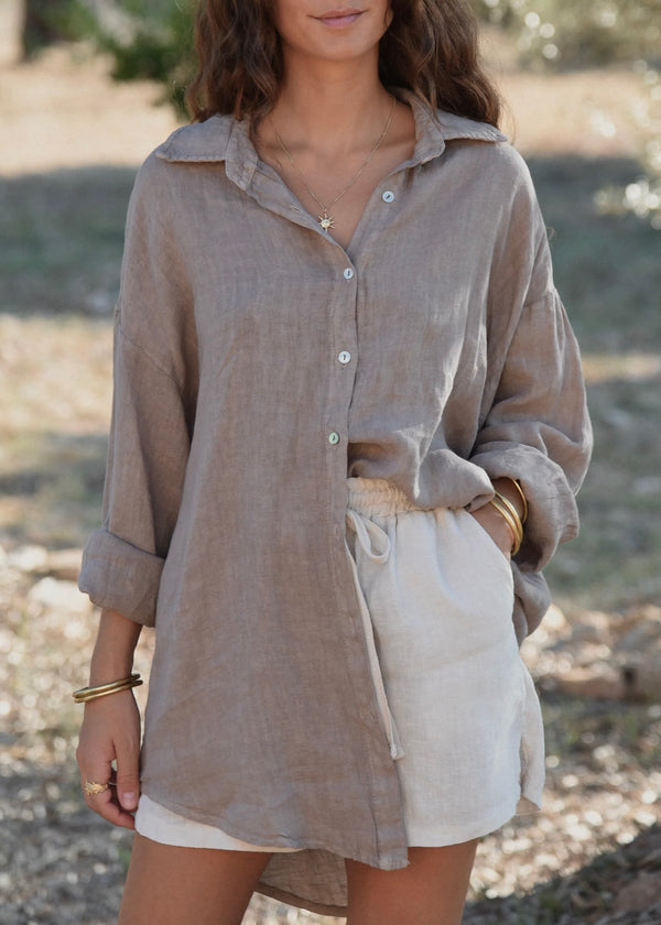 The Palma Shirt - Taupe - house of lolo