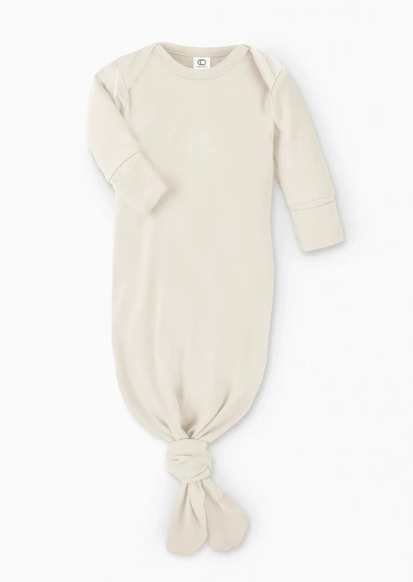 Organic Newborn Infant Gown - Natural