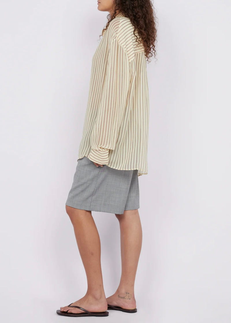 Anise Shirt - Butter/Plum Stripe