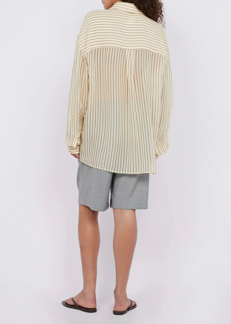 Anise Shirt - Butter/Plum Stripe