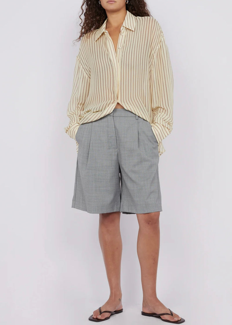 Anise Shirt - Butter/Plum Stripe