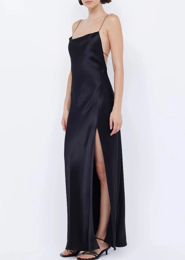 Ayala Cowl Maxi Dress - Black