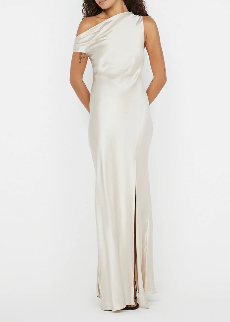 Sol Asym Dress - Sand - house of lolo Sol Asym Dress - Sand - house of lolo
