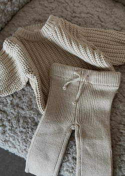 Chunky Braided Sweater - Beige