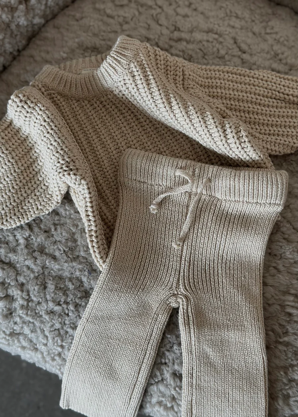 Chunky Braided Sweater - Beige