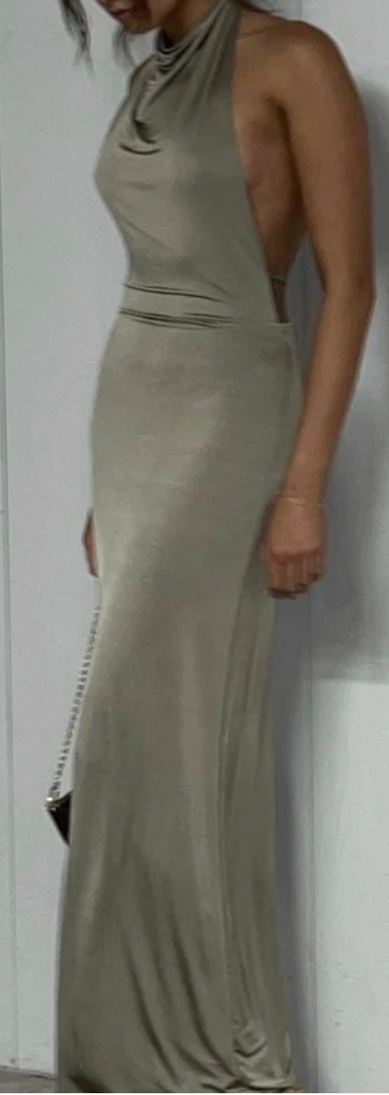 Ariel Halter Maxi Dress - Sage Ariel Halter Maxi Dress - Sage