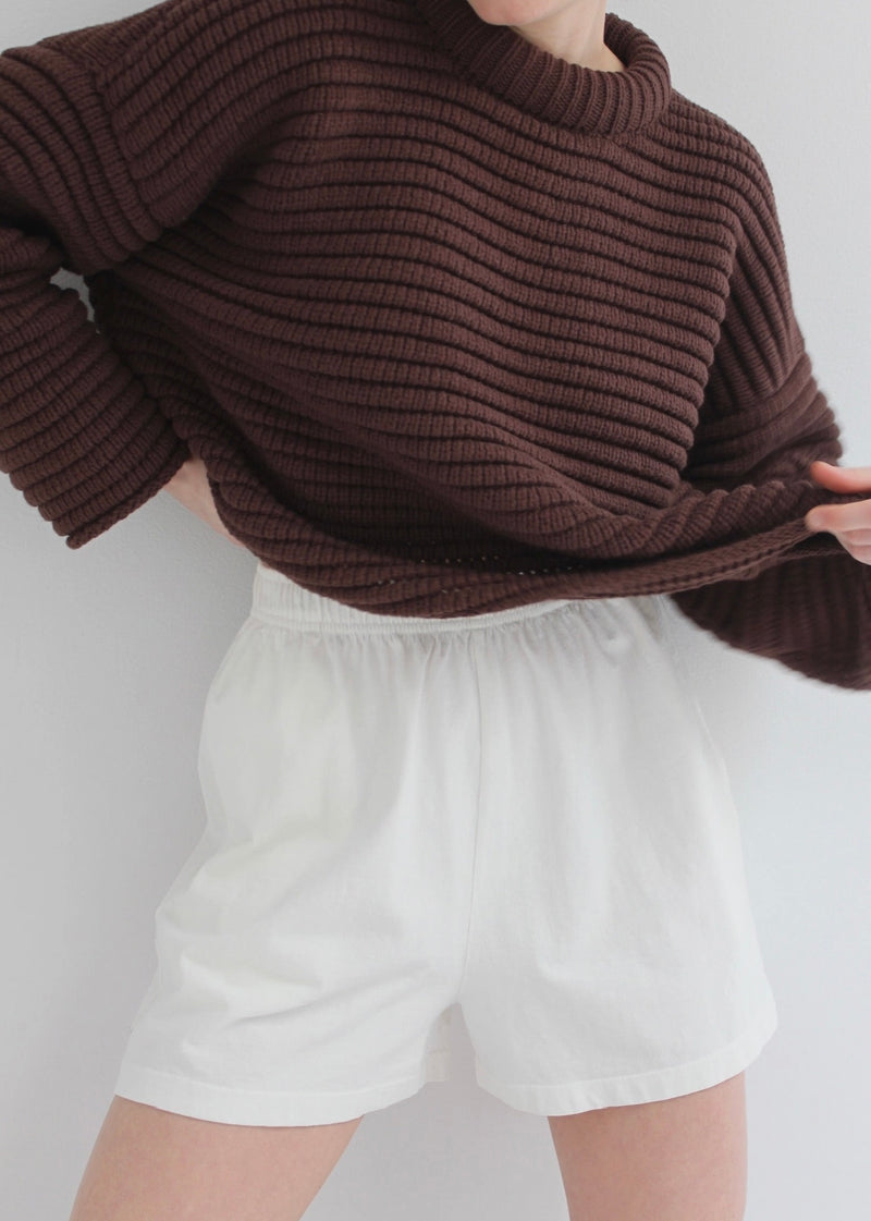 Romy Cotton Sweater - Cocoa - house of lolo