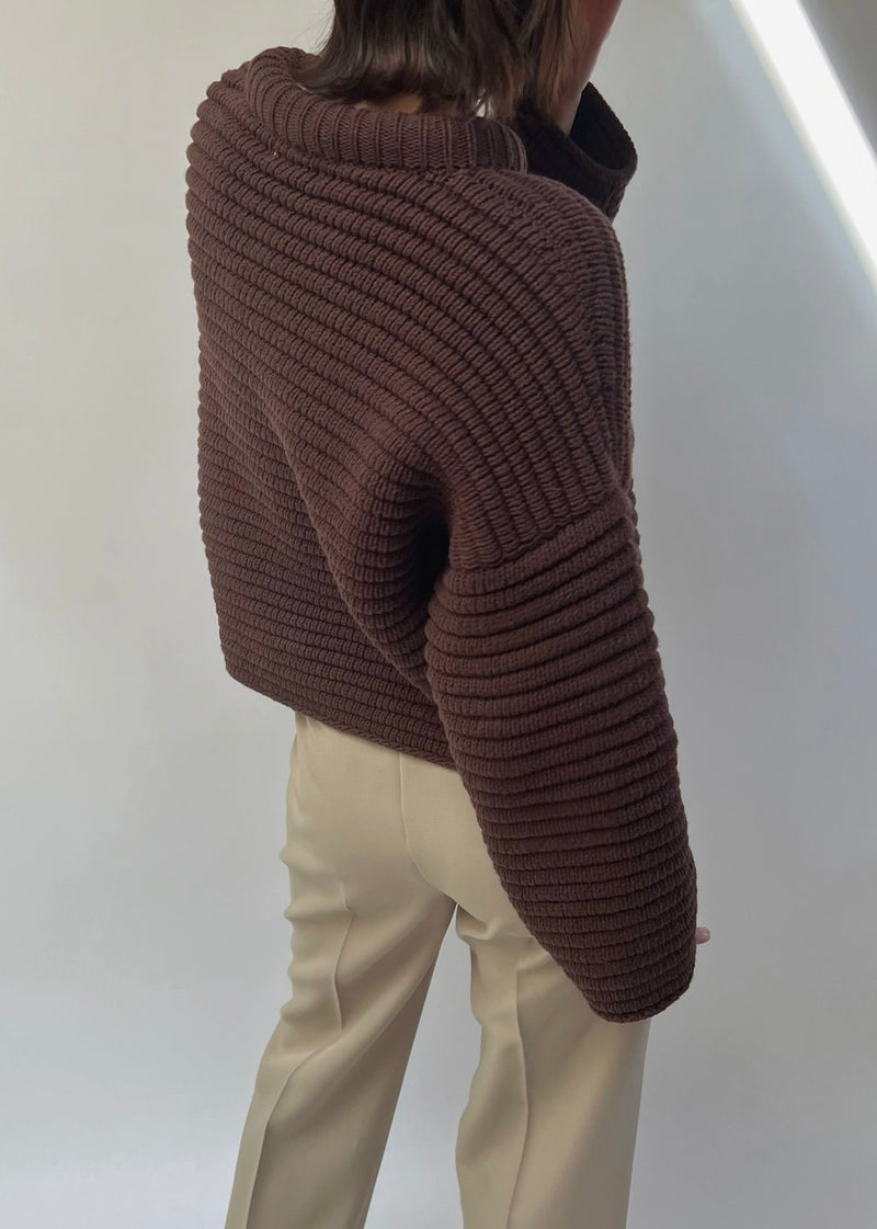 Romy Cotton Sweater - Cocoa - house of lolo