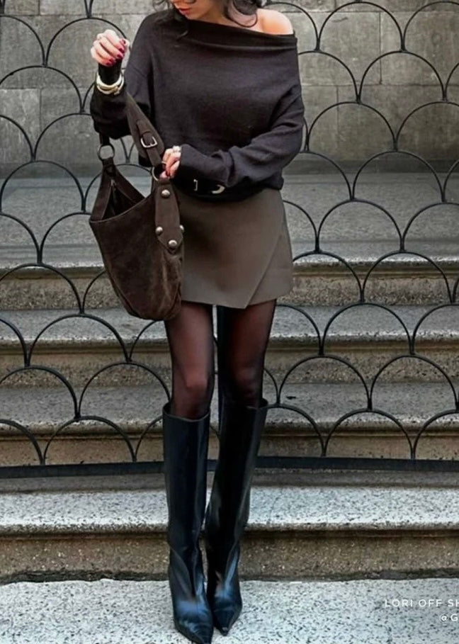 Lori Off Shoulder - Carob Melange