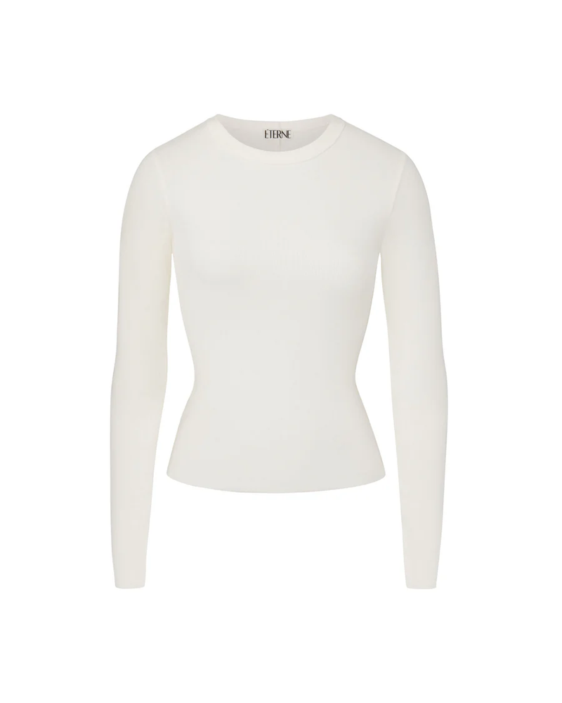 Long Sleeve Fitted Top - Cream