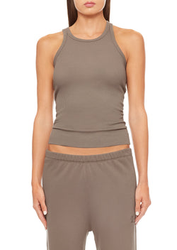 High Neck Fitted Tank - Clay - house of lolo