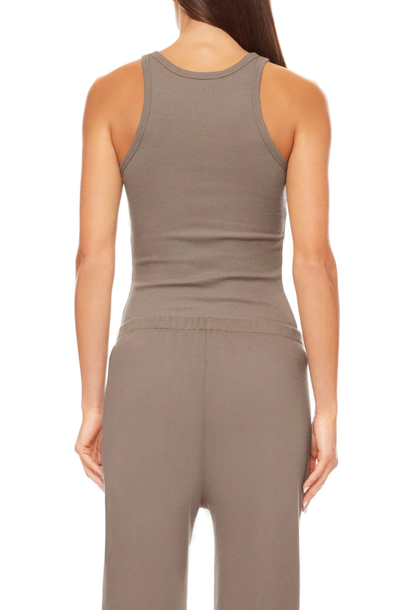 High Neck Fitted Tank - Clay - house of lolo