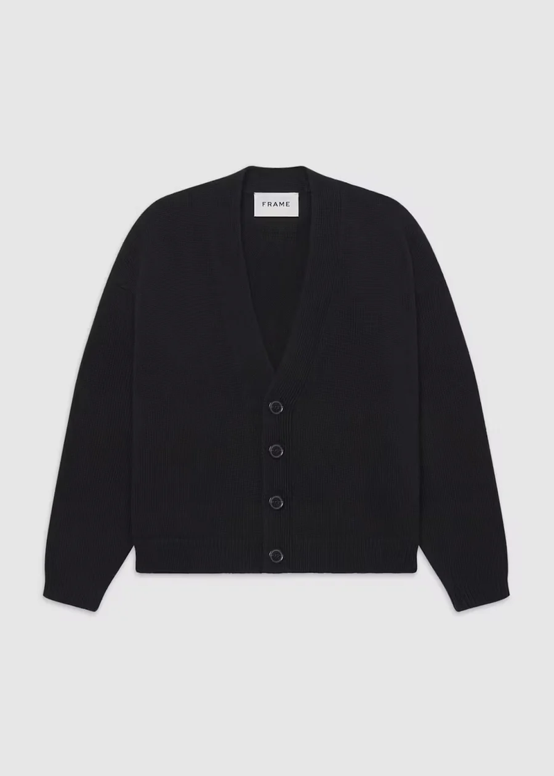 Men's Rib Cardigan - Black