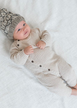 Casey Knit Romper - Heather Oat