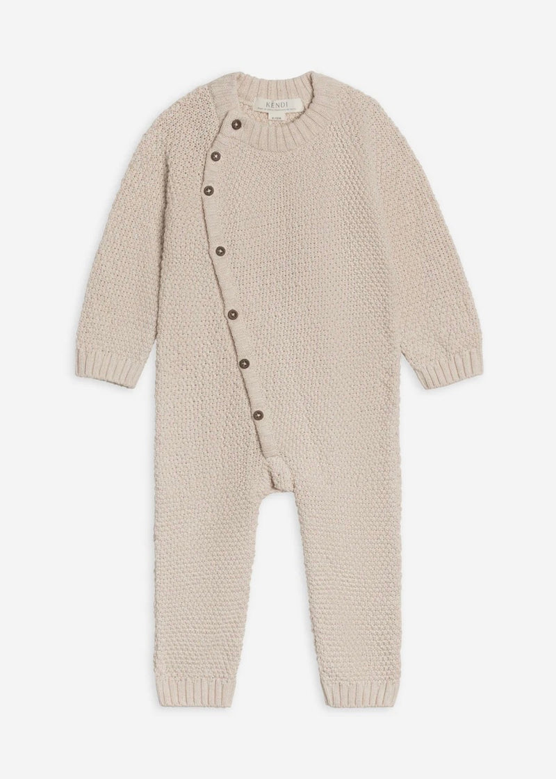 Casey Knit Romper - Heather Oat